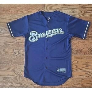 Majestic Milwaukee Brewers Small  Ryan Braun Blue Jersey